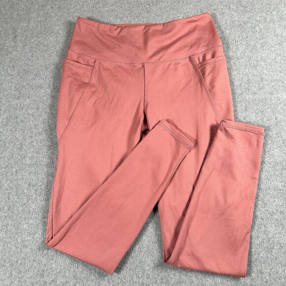 Danskin Pink Rust Coral High Rise Pocket Leggings M Cropped Yoga Pants - Picture 1 of 11